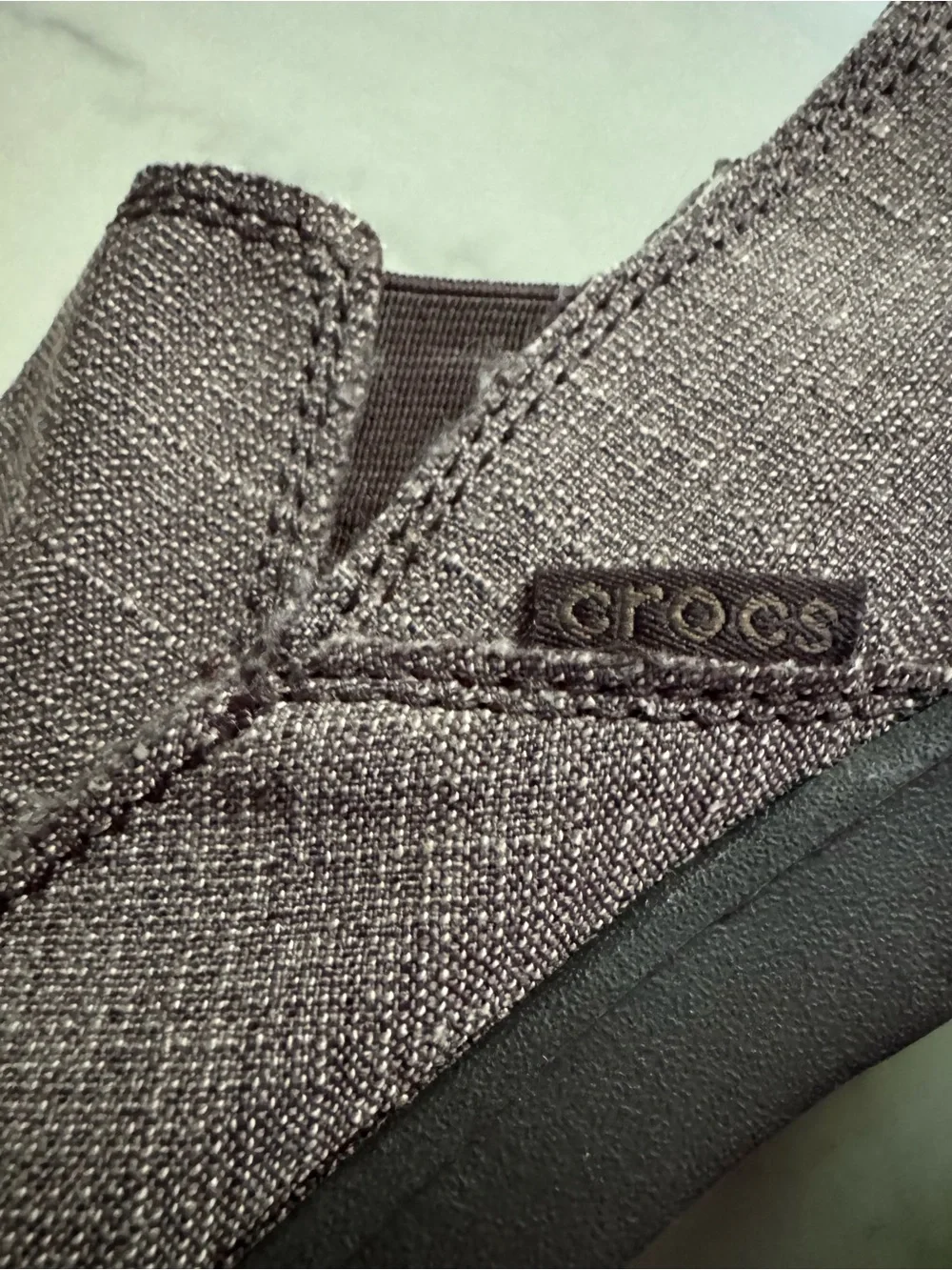 Crocs Santa Cruz Canvas Slip-Ons Loafers Men’s 10 • Brown Taupe